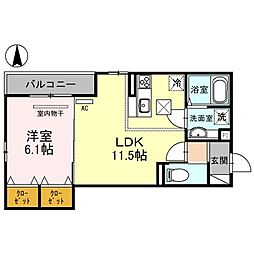 ルミナーレ 1LDKの間取図画像
