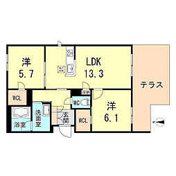 間取図画像 2LDK