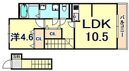ストリームコート 1LDKの間取図画像
