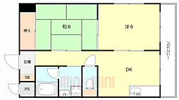 インマーブルキラ 2DKの間取図画像