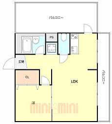 ネクステージ塚口本町 1LDKの間取図画像