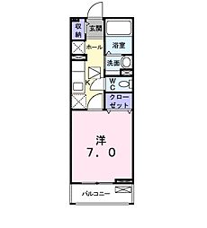 グランジェルメD1 1Kの間取図画像