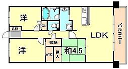 プラウドシティ塚口マークフォレスト 3LDKの間取図画像