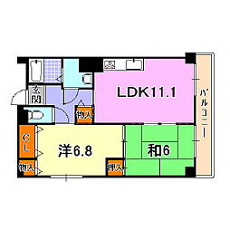 メゾン・ドュウ 2LDKの間取図画像