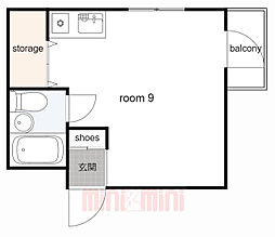 マイキャッスル ワンルームの間取図画像