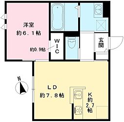 YOUR MAISON 立花 1LDKの間取図画像