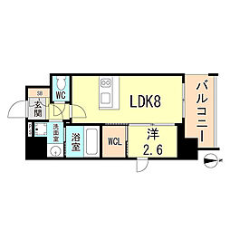 LiveCasa王子公園 1LDKの間取図画像