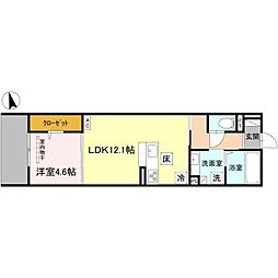 FIELD COURT 1LDKの間取図画像