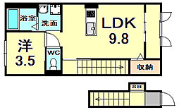 クラリスコート 1LDKの間取図画像