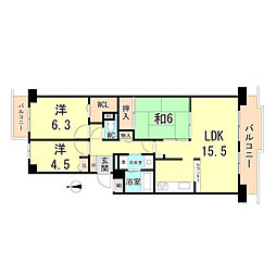 西神中央ウェステージ壱番館 3LDKの間取図画像