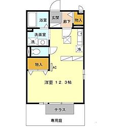 リバーハイツB棟 ワンルームの間取図画像