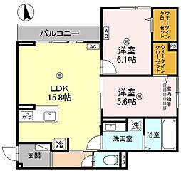 プチ ドルチェ 2LDKの間取図画像