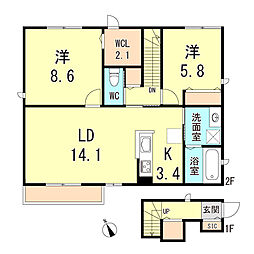 カーメル桜ケ丘 2階