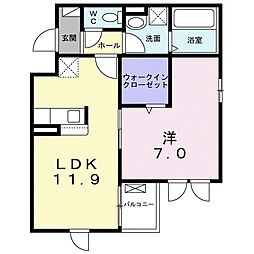 ガーデニアK 1LDKの間取図画像