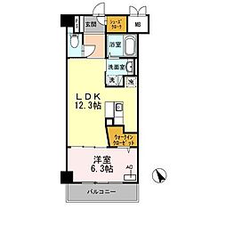 COCOMARINI 1LDKの間取図画像