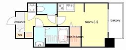 大阪市西淀川区姫里2丁目マンション ワンルームの間取図画像