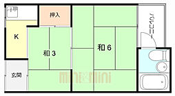 あじさいコーポ 2Kの間取図画像