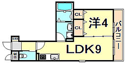 サンクラッソ塚口 1LDKの間取図画像