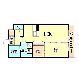 ソラーレ名神町 1LDKの間取図画像