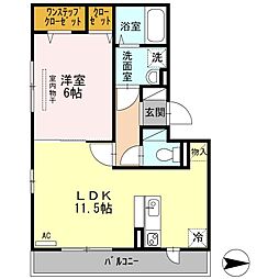 フォルトゥーナ 1LDKの間取図画像
