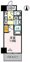 レリーフ南塚口 1Kの間取図画像