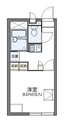 レオパレス道意1号 1Kの間取図画像