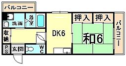 S.field東難波 1DKの間取図画像