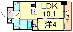 リエール武庫之荘 1LDKの間取図画像