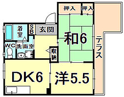 ルーチェ・ブレ 2DKの間取図画像