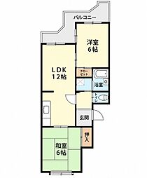 ハイツ・ラ・セーヌ 2LDKの間取図画像