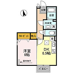 グレイス尼崎A棟 1DKの間取図画像
