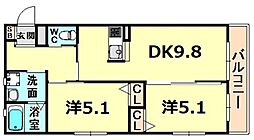 ピノ 2DKの間取図画像