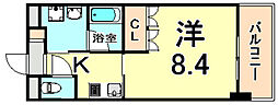 BelleFace尼崎 1Kの間取図画像