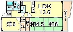 エクセル東園田 3LDKの間取図画像