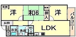 イーリス武庫之荘 3LDKの間取図画像