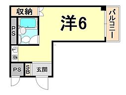 ヴェルドール塚口 ワンルームの間取図画像