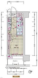 プレリス尼崎レーネヴィア 1Kの間取図画像