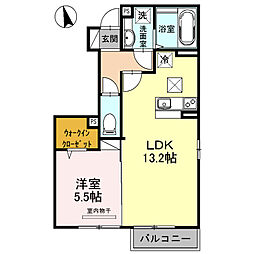 宮の前プラザ 1LDKの間取図画像