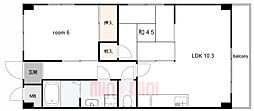 アーバ姫島公園 2LDKの間取図画像
