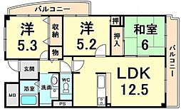 フローラルコート橘 3LDKの間取図画像