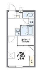 レオパレスリリー 1Kの間取図画像