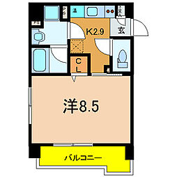 エナブル塚本2 1Kの間取図画像