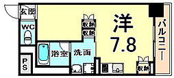 BelleFace尼崎 ワンルームの間取図画像