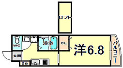 GRANDNEIGE東園田 1Kの間取図画像
