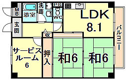 グランディール園田 2階