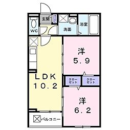 アルストロメリアV 2LDKの間取図画像