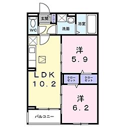 アルストロメリアV 2LDKの間取図画像