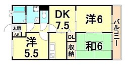 アウスレーゼ瑞穂 3DKの間取図画像