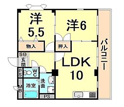 コリーヌベール 2LDKの間取図画像