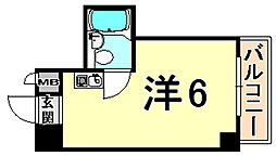 メゾンフィルブロード ワンルームの間取図画像